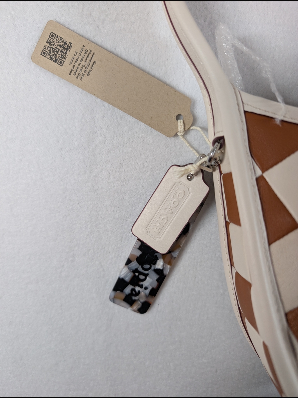 NWT Coach Coachtopia Ergo Tan Checkered Handbag - Picture 3 of 9